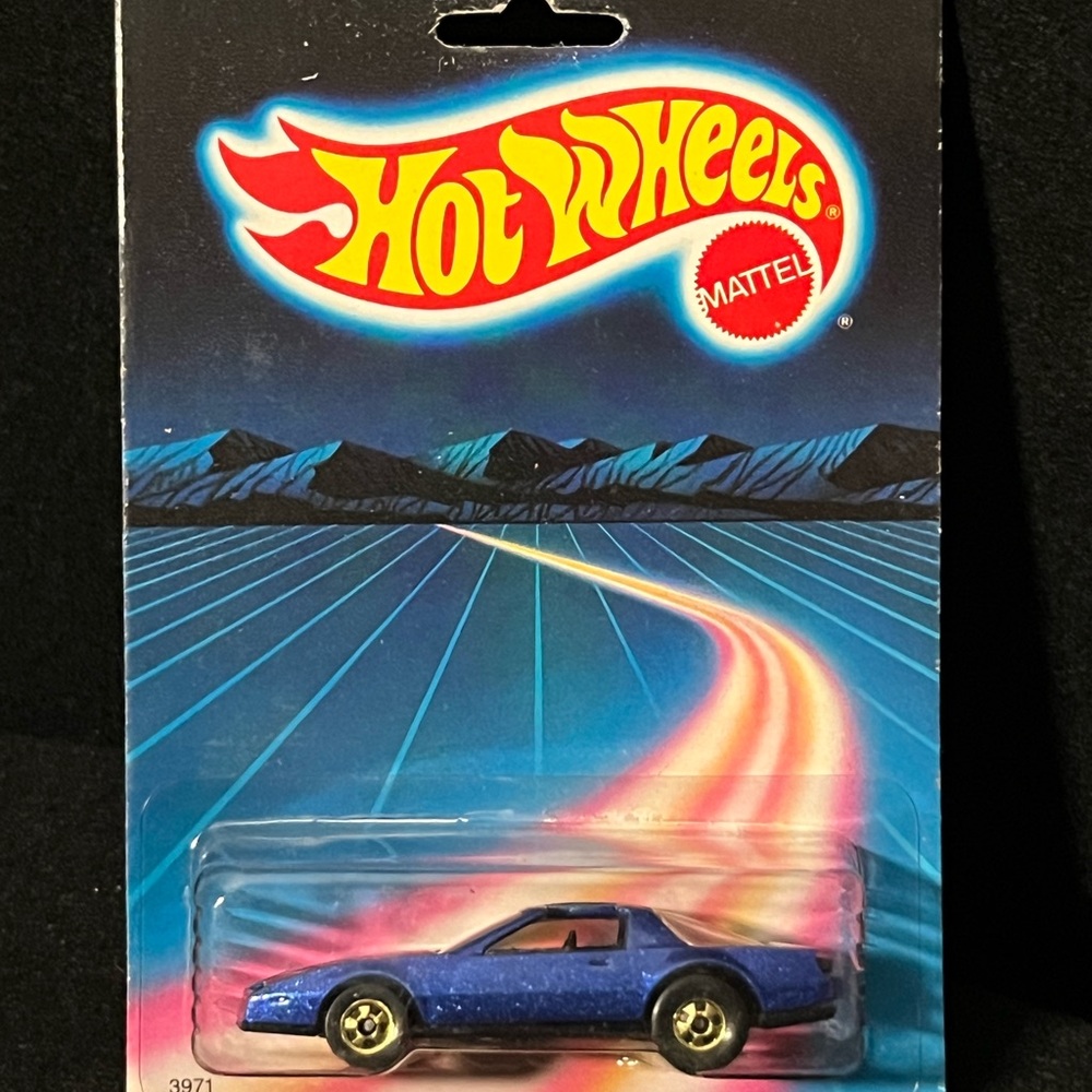 1986 Hot Wheels 80's Firebird No. 3971 Blue w/ Silver Tampo & Gold BW NEW